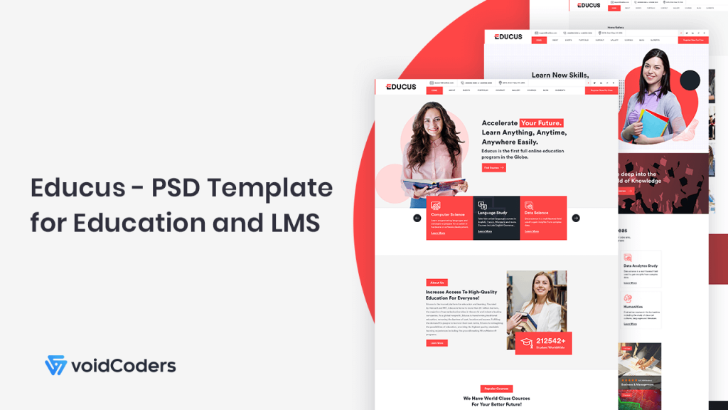 Educus PSD Template for Education and LMS
