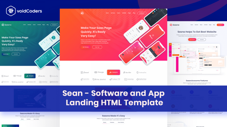 software and app landing html